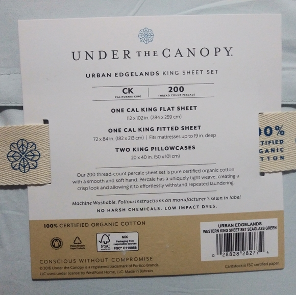 New Under the Canopy California King sheet set - Picture 7 of 8